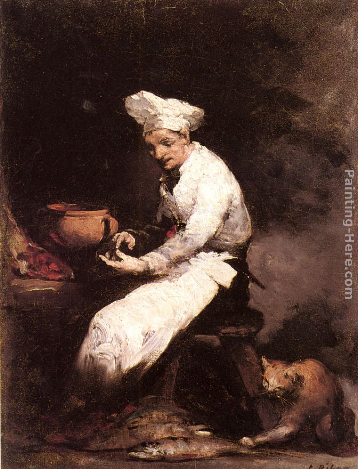 The Cook and the Cat painting - Theodule Augustine Ribot The Cook and the Cat art painting